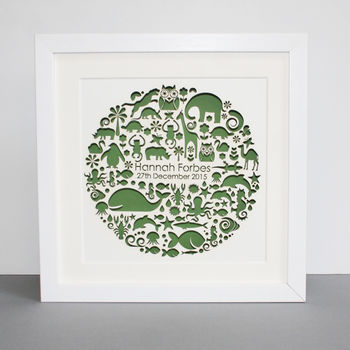 Personalised Paper Cut Animal Circle Picture, 4 of 7