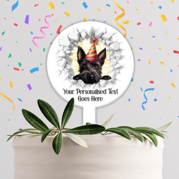 Personalised Scottish Terrier Birthday Break Through, 3 of 7