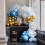 Luxe Blue And Gold Balloon Arch Kit, thumbnail 1 of 2