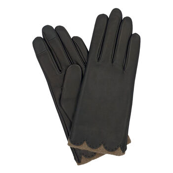 Beatrice. Women's Leather Touchscreen Gloves, 3 of 12