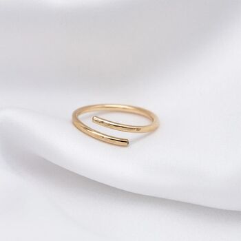 Adjustable Hammered Gold Ring, 2 of 2