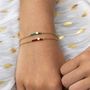 Tiny Gold Plated Crown Birthstone Bar Bracelet, thumbnail 3 of 12