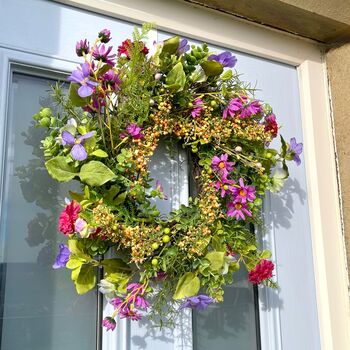 Large Colourful Summertime Floral Wreath, 2 of 8