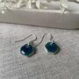 Tiny Turquoise Ceramic Hexagon Dangles, thumbnail 6 of 7