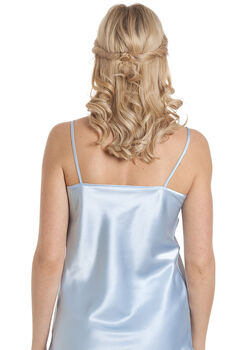 English Made Pale Blue Satin Lace Camisole Set With French Knickers Ladies Size8 To 28 UK, 3 of 6