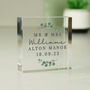 Personalised Wedding Botanical Crystal Keepsake, thumbnail 1 of 2