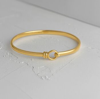 Gold Vermeil Oval Clasp Bangle – Personalised Gift Bracelet, 2 of 7