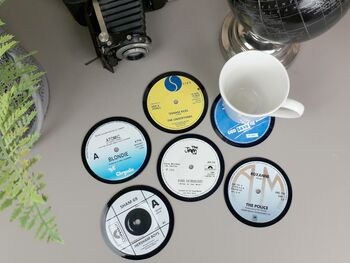 Set Of Personalised Vinyl Record Coasters, 8 of 10