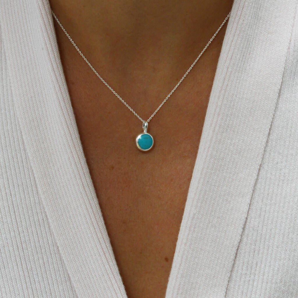 Turquoise And Silver Pendant Necklace, 1 of 5