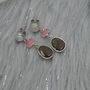 Smoky Quartz, Moonstone, And Jade Silver Earrings, thumbnail 3 of 5