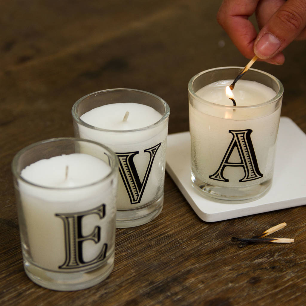 Letter V Alphabet Scented Candle