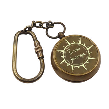 Personalised Bronze Compass Keyring, 10 of 12