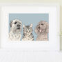 Personalised Pet Dog Portrait Of Three Dogs, thumbnail 4 of 9