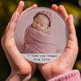 New Baby Photo And Message Personalsied Glass Coaster, thumbnail 1 of 2