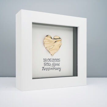 Personalised 50th Golden Anniversary Heart Frame Gift, 4 of 5