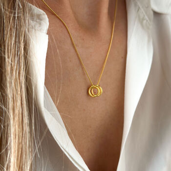 Tiny Rings Necklace In Sterling Silver, 5 of 11