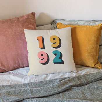 Personalised Birthday Year Cushion, 5 of 10