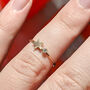 Grey Diamond Stacking Ring With Gold Star, thumbnail 3 of 4