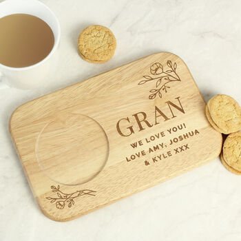 Gift For Women Personalised Floral Wooden Coaster Tray, 6 of 7