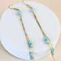 Turquoise Bead Dangle Chain Earrings, thumbnail 2 of 3