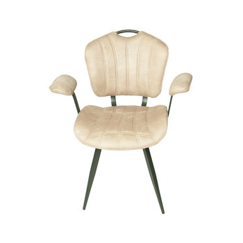 Austin Moleskin Oyster Cream Two Carver Dining Chairs, 2 of 3