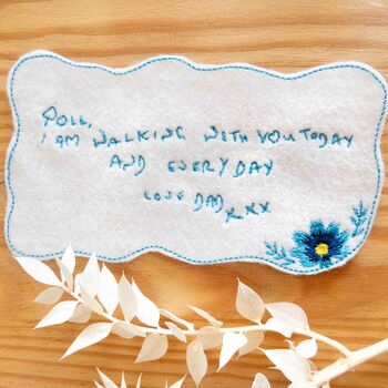 Personalised Embroidered Handwriting Wedding Dress Patch, 2 of 8