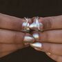 Adjustable Couple Promise Twist Zircon Ring Set, thumbnail 4 of 5
