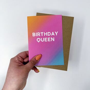 Colourful 'Birthday Queen' Card, 3 of 3