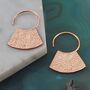 Hammered Grecian Gold Plated Silver Hoop Earrings, thumbnail 2 of 7