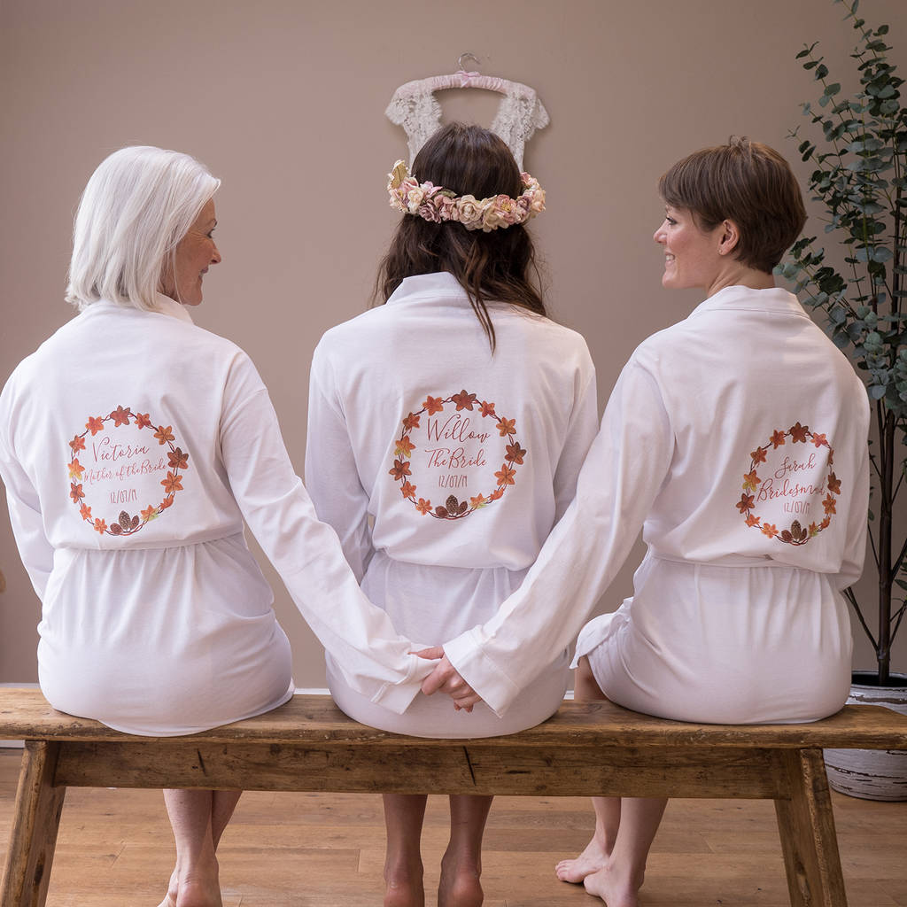 Personalised Autumn Wedding Women's Dressing Gown By ...