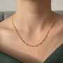 Minimalist 18ct Gold Plated Bar Curb Chain Necklace, thumbnail 2 of 4