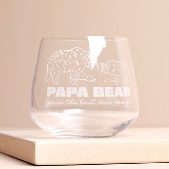 Personalised 'Papa Bear' Whiskey Glass, 2 of 2