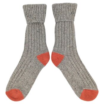 Recycled Silk And Lambswool Blend Cosy Ribbed Socks, 10 of 12