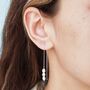 Genuine Freshwater Oval Pearl Trio Threader Earrings, thumbnail 6 of 9