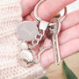 Personalised 3D Cat Keyring With Engraved Charm, thumbnail 1 of 5