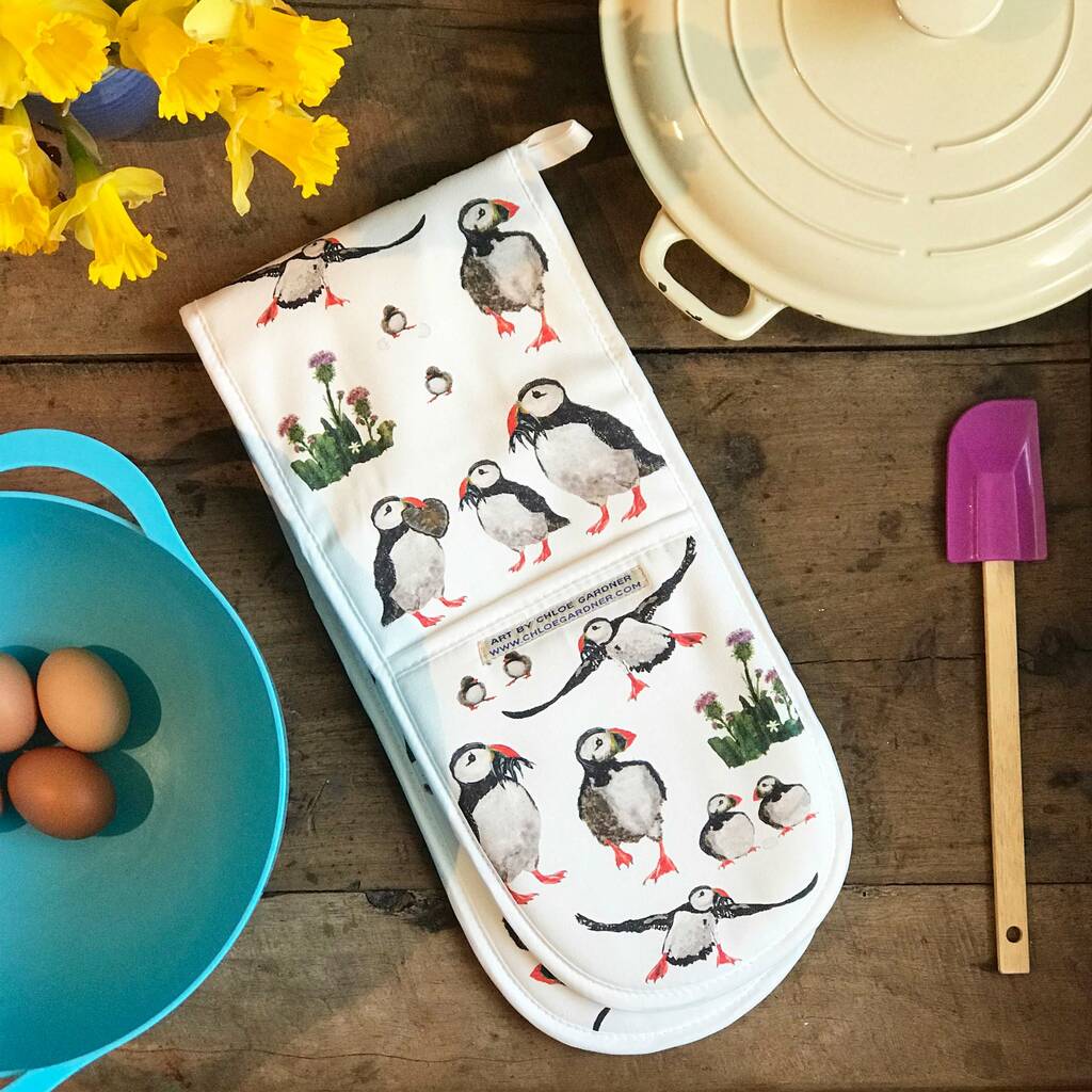 Puffin Design Oven Gloves, 1 of 2