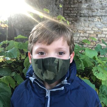 Children's Silk Lined Upcycled Cotton Face Mask, 4 of 12