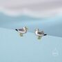 Sterling Silver Tiny Sterling Silver Seagull Bird Stud Earrings, thumbnail 1 of 12