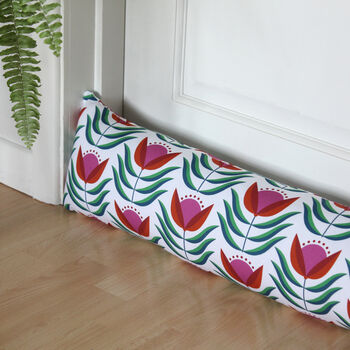 Draught Excluder In 70s Bloom Fabric, Made To Size, 2 of 2