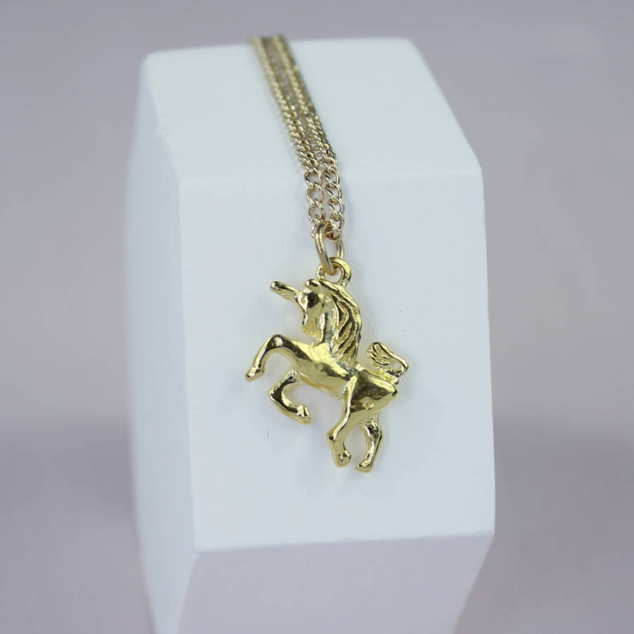 Gold Plated Unicorn Necklace By Joy by Corrine Smith ...