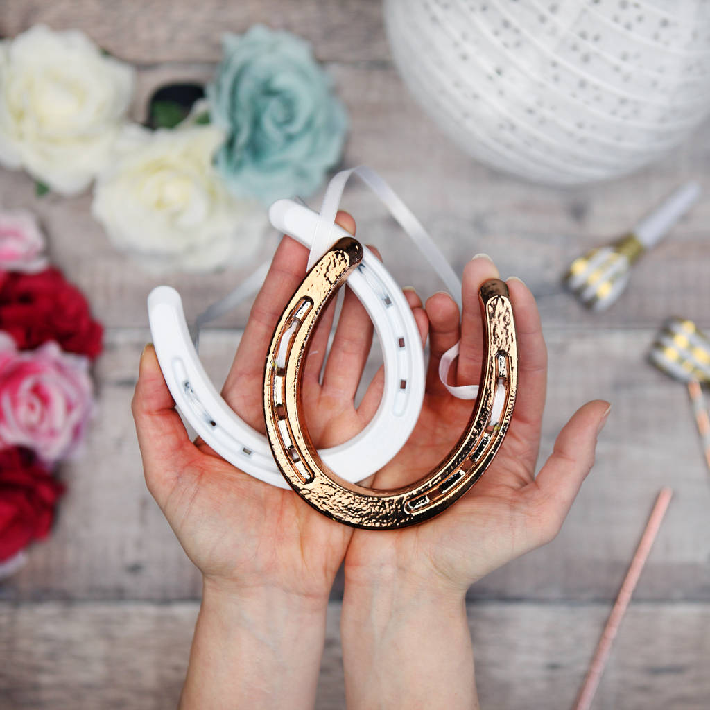 Wedding White Lucky Horseshoe Charm By Postbox Party