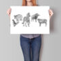 Farm Animals Prints, thumbnail 1 of 3