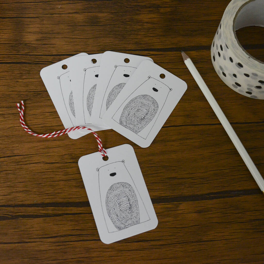 Illustrated Set Of Bear Gift Tags, 1 of 5