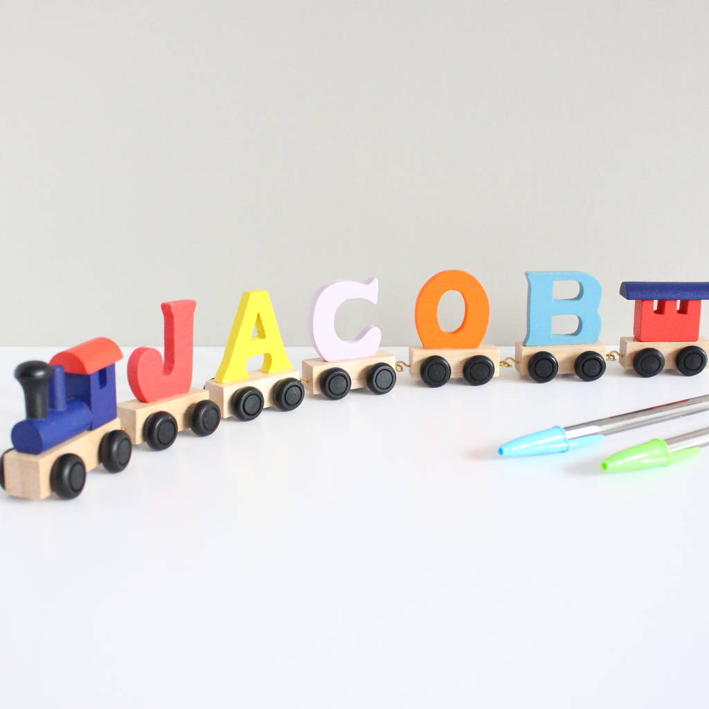 Coloured Personalised Name Train Items, 1 of 3