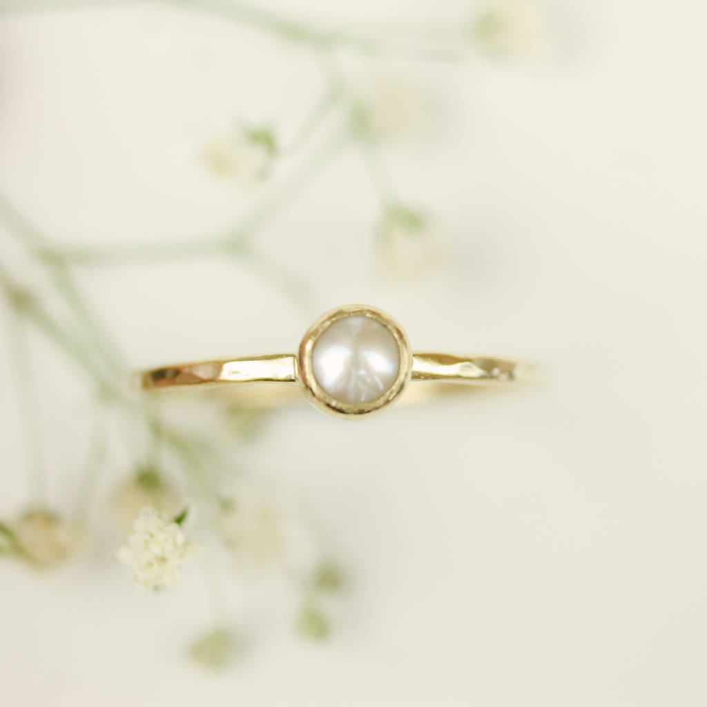 9ct gold and pearl stacking ring by lauren hunt jewellery designs ...