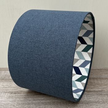 Phoenix Blue Deluxe Geometric Patterned Lampshades, 2 of 10