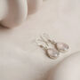 Handmade Teardrop Rose Quartz Sterling Silver Drop Earrings, thumbnail 6 of 12