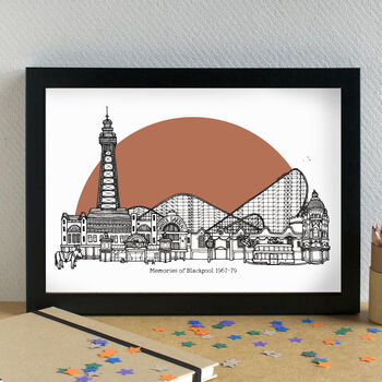 Blackpool Skyline Landmarks Art Print Unframed, 3 of 6