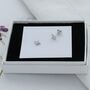 Petite Sterling Silver Zircon Flower Stud Earrings, thumbnail 1 of 2