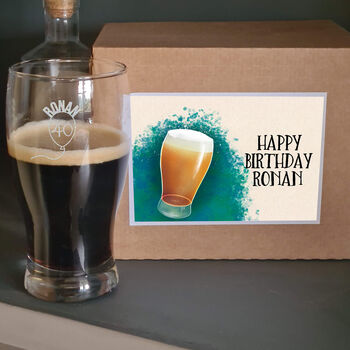 Personalised 40th Birthday Gift Balloon Pint Glass, 8 of 10